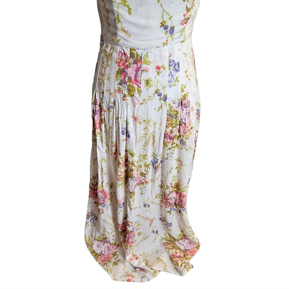 Lauren Conrad LC Floral Print Maxi Long Dress Size 4 Keyhole Back Fairy Feminine - Picture 3 of 16